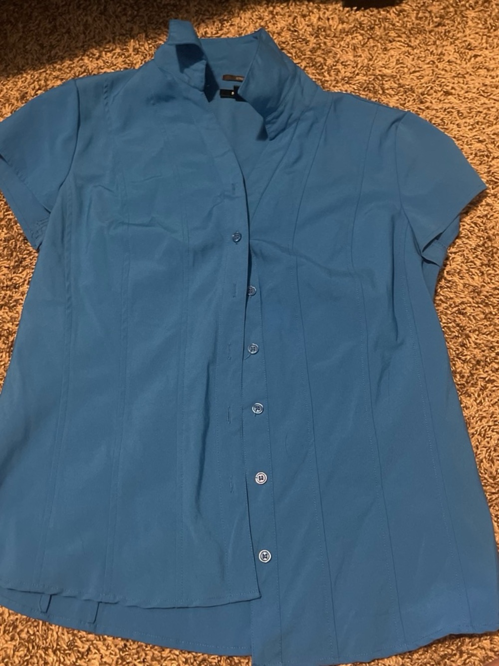 Style & Co. Slate Blue Button-Front Blouse